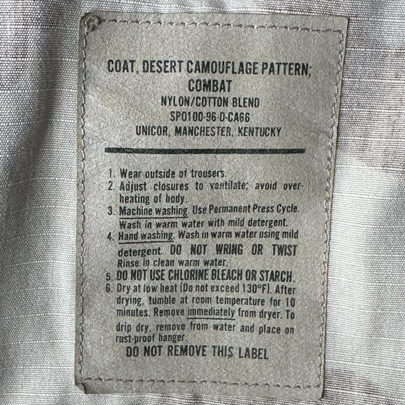 Vintage US Military Desert Camouflage Combat Coat DCU Jacket Medium Long 90s - Picture 8 of 10